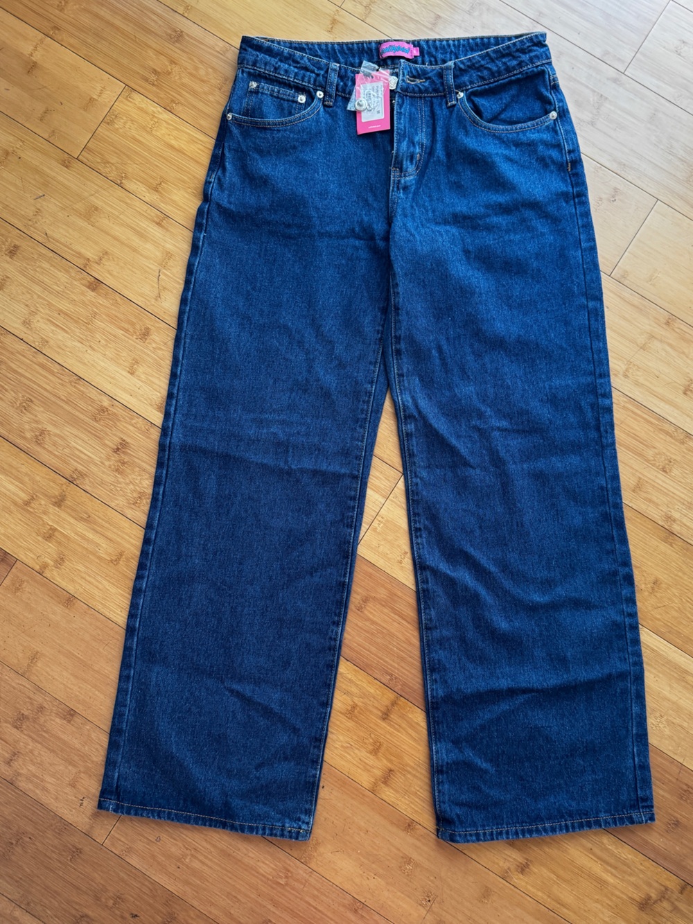 EDIKTED dark blue denim jeans baggy leg